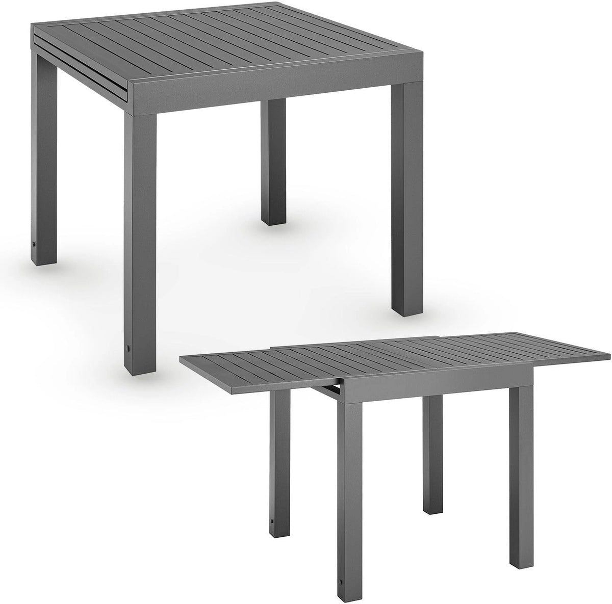 Stół ogrodowy Juskys Laki rozkładany 80–160 × 80 cm, aluminiowy, antracytowy