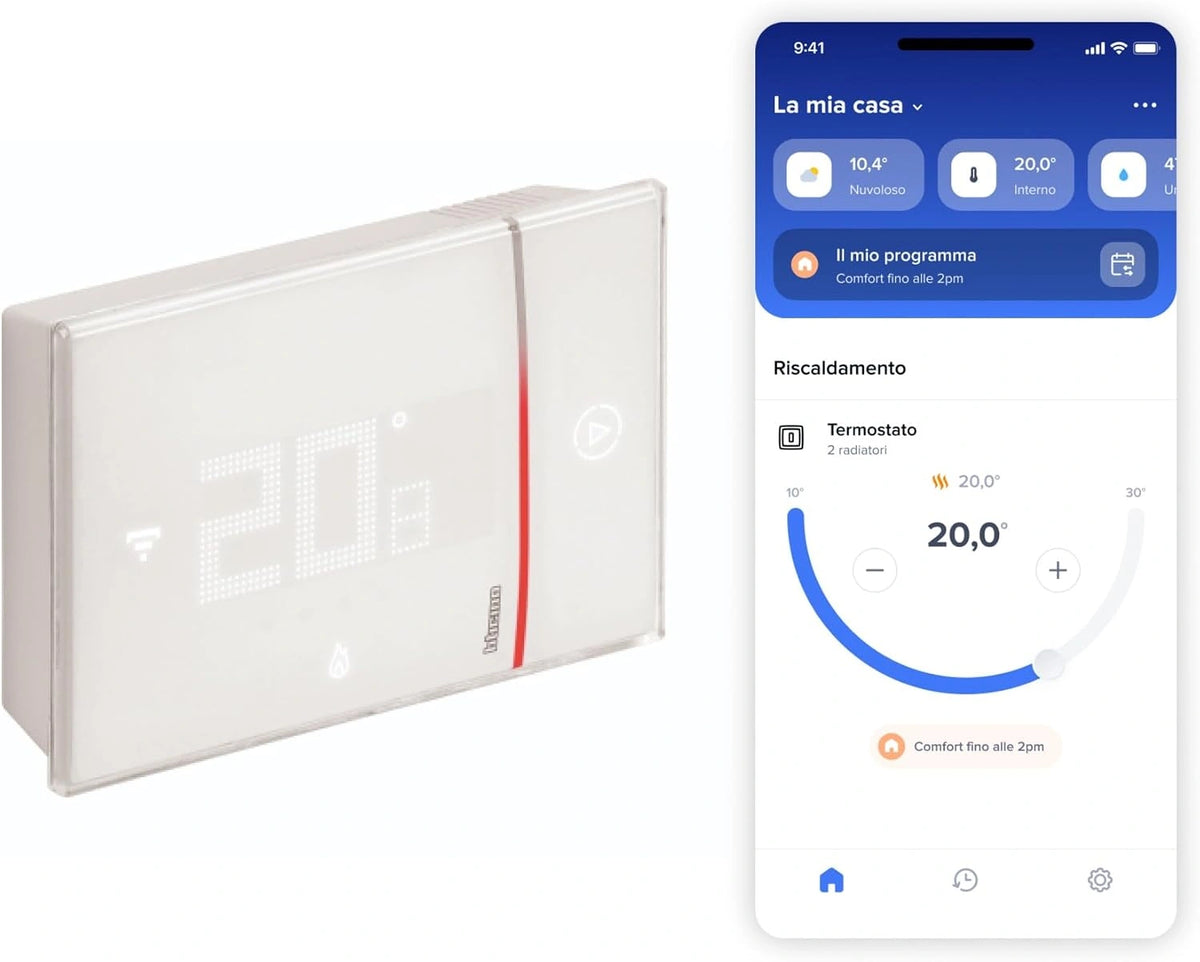 Termostat Bticino SXW8002W – łączność Wi-Fi, kolor biały, do codziennego zastosowania