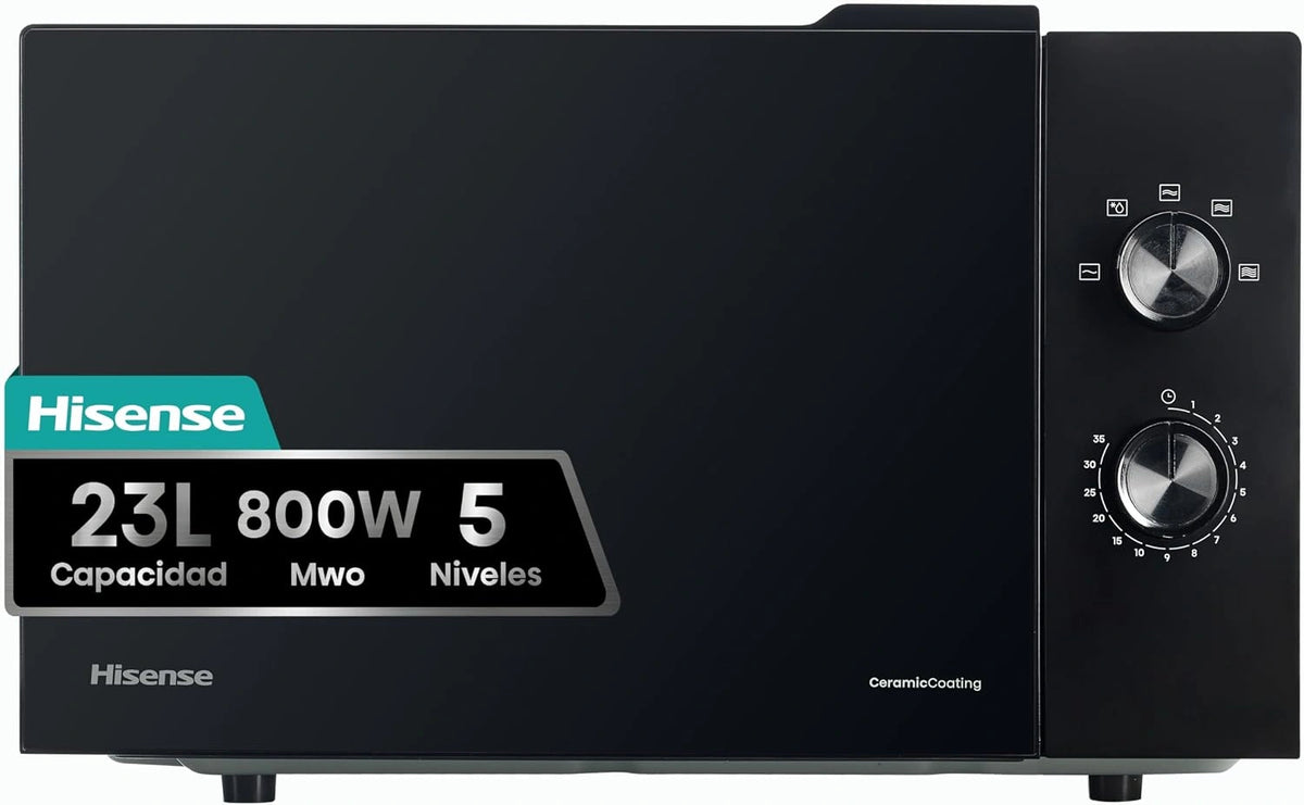 Kuchenka mikrofalowa H23MOBP2H4 – kolor czarny, moc 800 W, pojemność 23 l, do codziennego zastosowania