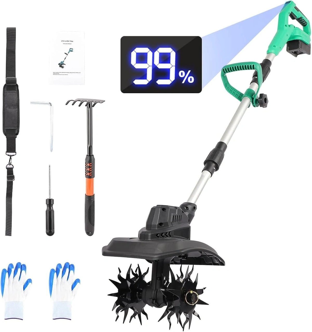 Produkt użytkowy Glebogryzarka – konstrukcja bezprzewodowa, moc 500 W, napięcie 18 V, do codziennego zastosowania