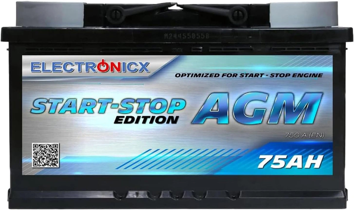 Akumulator Electronicx AGM – akumulator 75 Ah, napięcie 12 V, do zgodnych urządzeń lub pojazdów