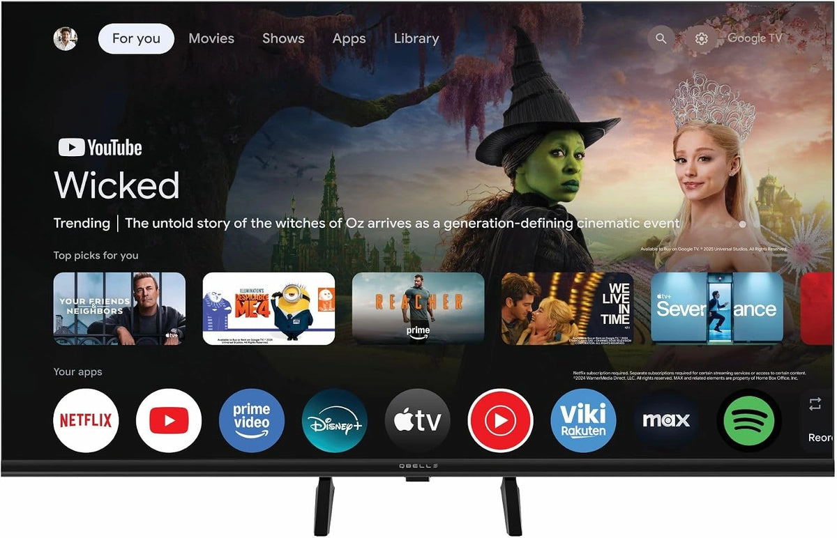 Telewizor QBELL – łączność Wi-Fi, moc 10 W, do domu lub pojazdu rekreacyjnego