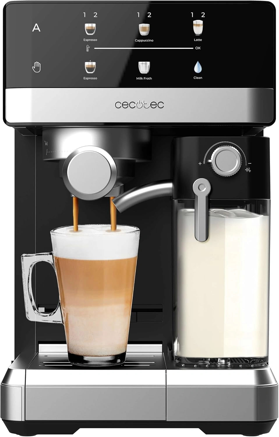 Ekspres do kawy Cecotec – kolor beżowy, moc 1350 W, pojemność 1,8 l, do domu lub biura