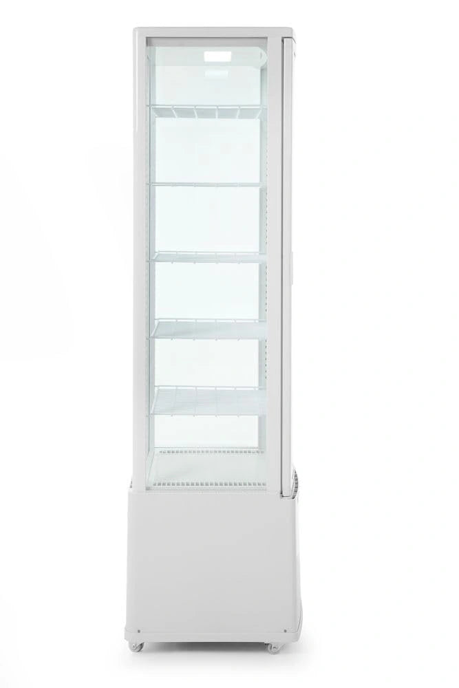 Witryna chłodnicza HENDI 270 l z 5 regulowanymi półkami i oświetleniem LED, biała