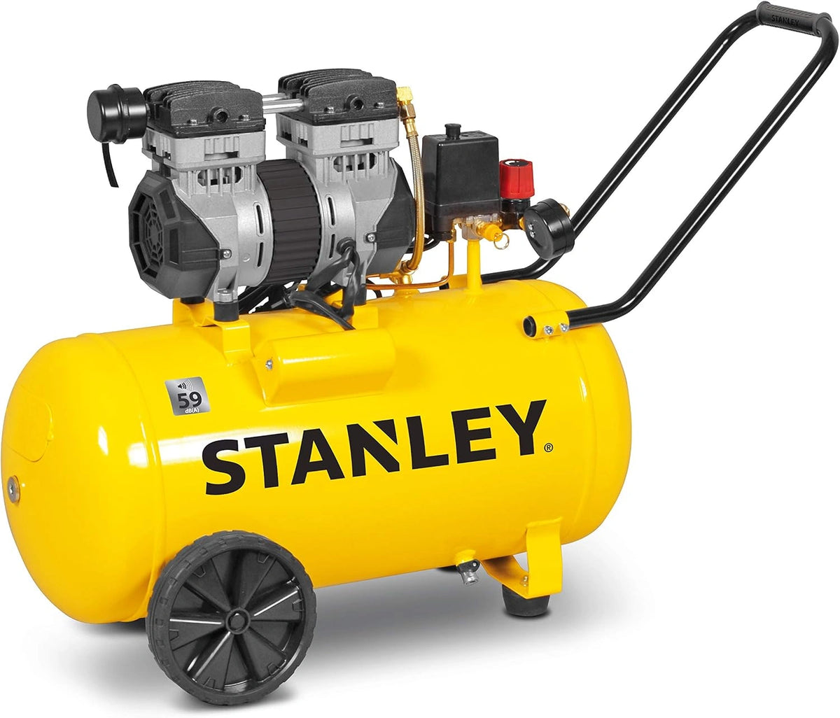 Kompresor STANLEY 50 l z silnikiem 1,3 KM, żółto-czarny